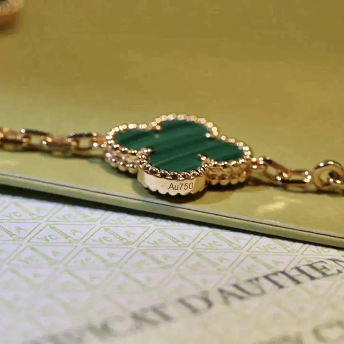 [✨Rose💎] CLOVER 5 MOTIF MALACHITE BRACELET COLLECTION
