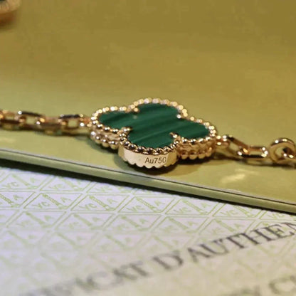 [✨Rose💎] CLOVER 5 MOTIF MALACHITE BRACELET COLLECTION