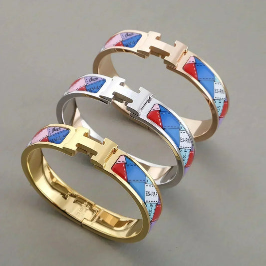 [✨Rose💎] BRACELET H BORDURE À POIS 12MM