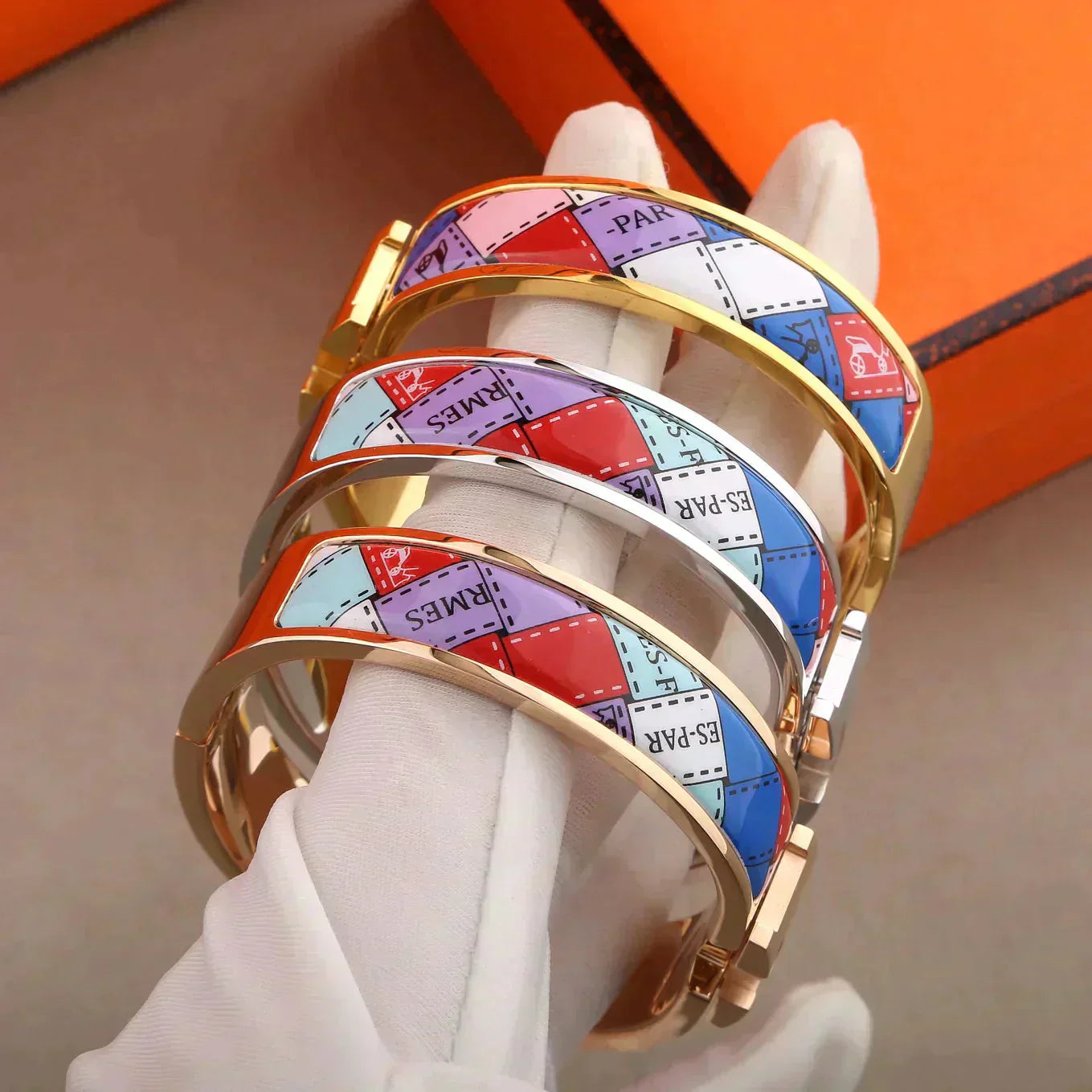 [✨Rose💎] BRACELET H BORDURE À POIS 12MM