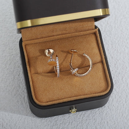 [✨Rose💎]Boucles d'oreilles JUSTE 12,75 mm en or rose et diamants