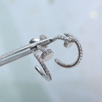 [✨Rose💎]Boucles d'oreilles JUSTE 12,75 mm argent diamant