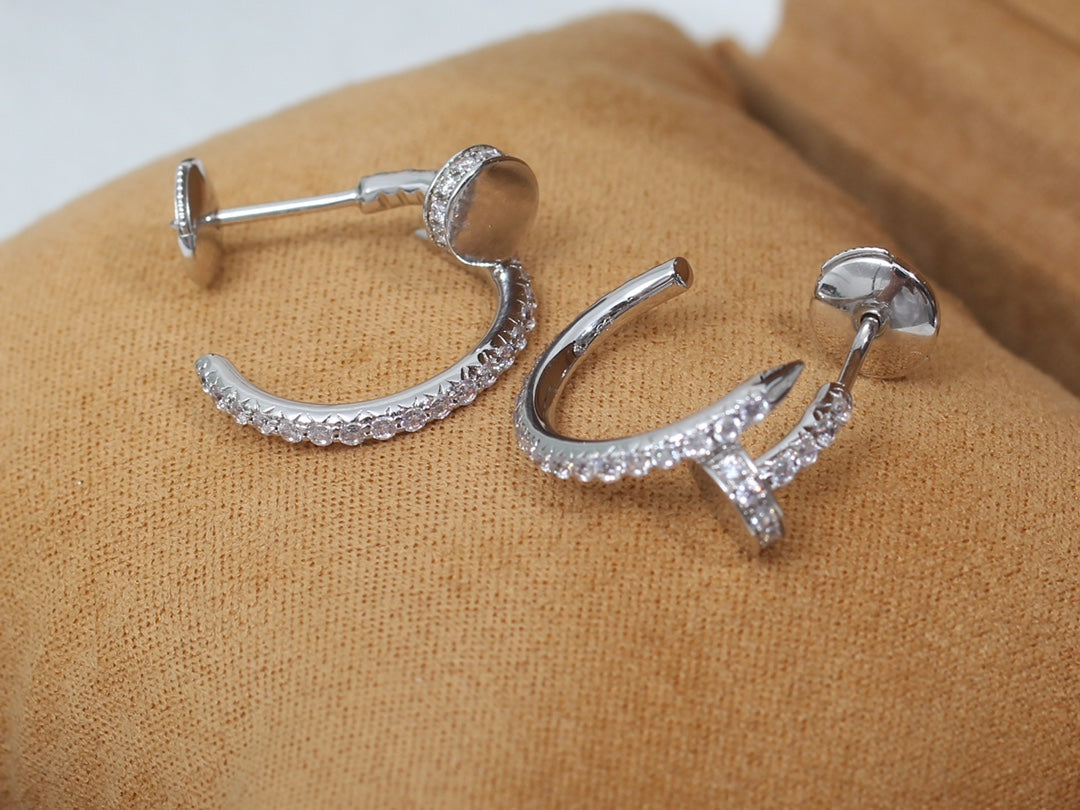 [✨Rose💎]Boucles d'oreilles JUSTE 12,75 mm argent diamant