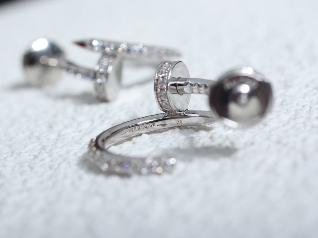 [✨Rose💎]Boucles d'oreilles JUSTE 12,75 mm argent diamant