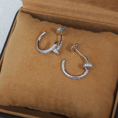 [✨Rose💎]Boucles d'oreilles JUSTE 12,75 mm argent diamant