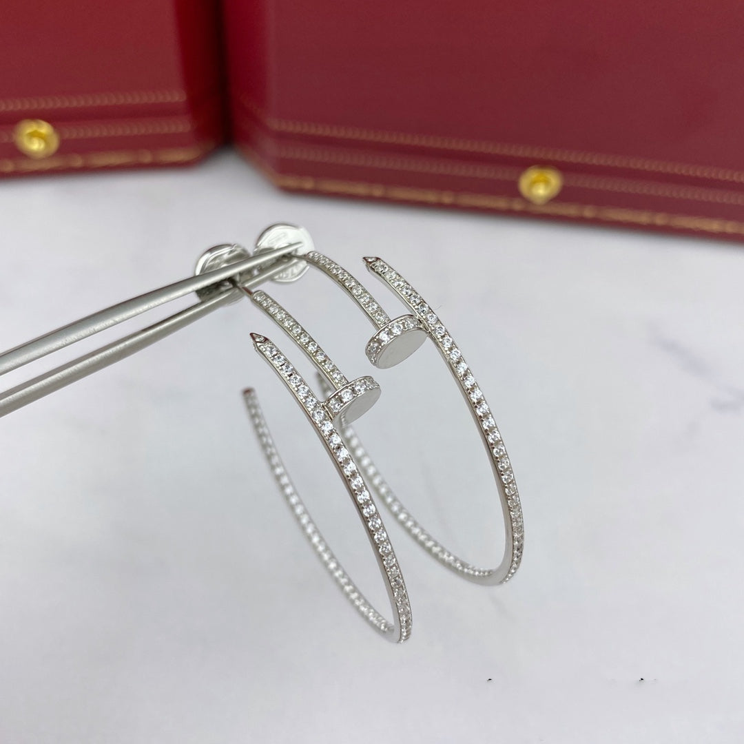 [✨Rose💎]Boucles d'oreilles JUSTE entièrement serties de diamants 1,8 mm