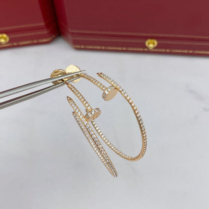 [✨Rose💎]Boucles d'oreilles JUSTE entièrement serties de diamants 1,8 mm
