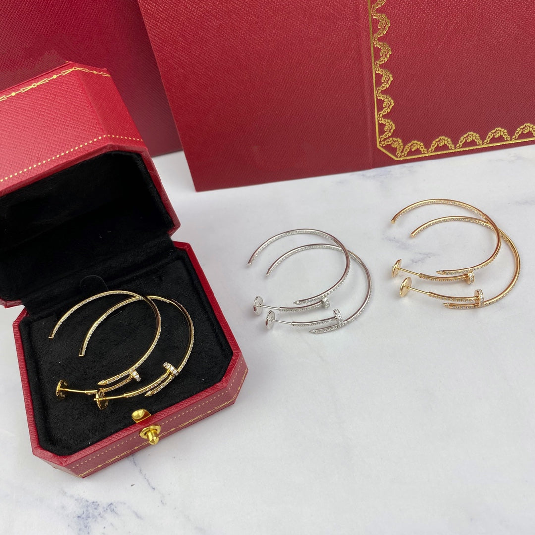 [✨Rose💎]Boucles d'oreilles JUSTE entièrement serties de diamants 1,8 mm