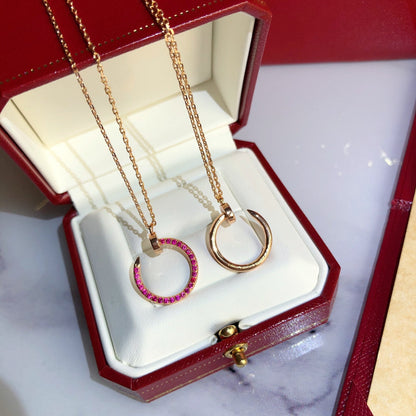 [✨Rose💎] JUSTE COLLIER OR DIAMANTS ROUGES