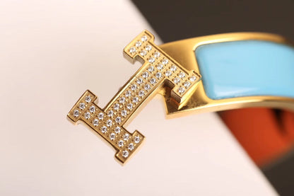 [✨Rose💎]H BRACELET BLEU NUAGE OR DIAMANT