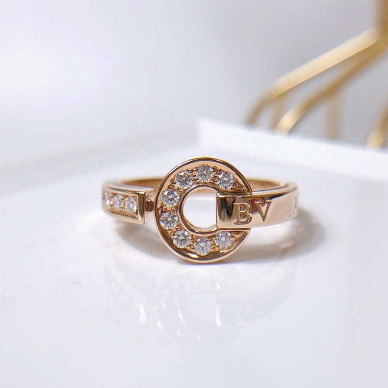 [✨Rose💎]BAGUE DE RÊVE DIAMANT OR ROSE