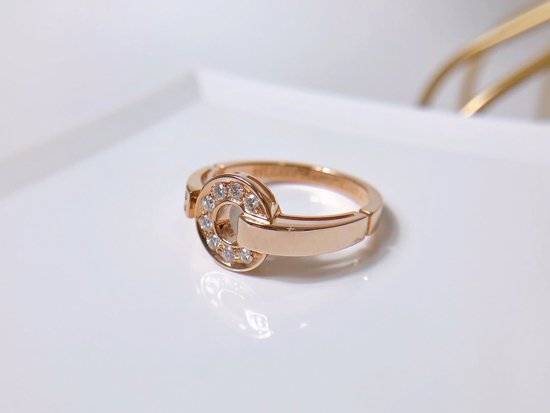 [✨Rose💎]BAGUE DE RÊVE DIAMANT OR ROSE