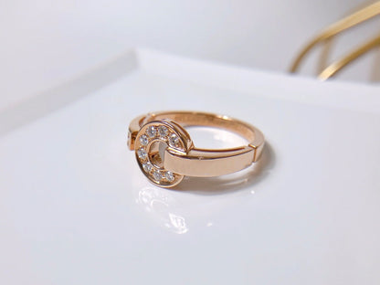 [✨Rose💎]BAGUE DE RÊVE DIAMANT OR ROSE