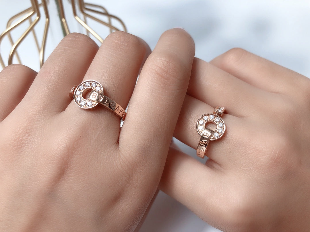 [✨Rose💎]BAGUE DE RÊVE DIAMANT OR ROSE