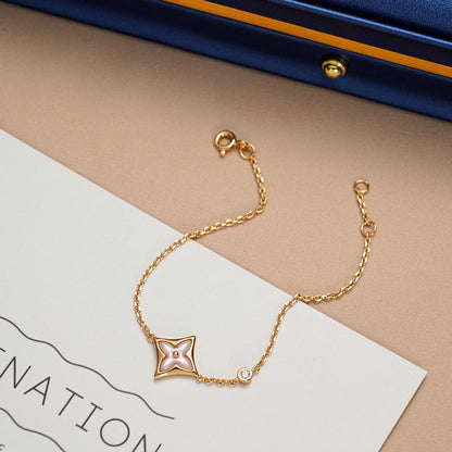 [✨Rose💎]STAR 1 DIAMOND PINK GOLD BRACELET