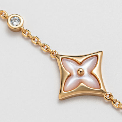 [✨Rose💎]STAR 1 DIAMOND PINK GOLD BRACELET