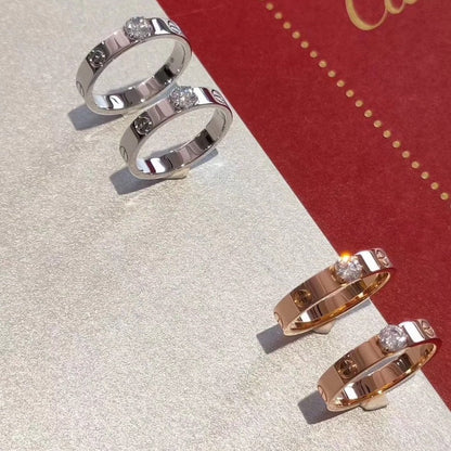 [✨Rose💎] BAGUE D'AMOUR 3,6 MM 1 GROS DIAMANT