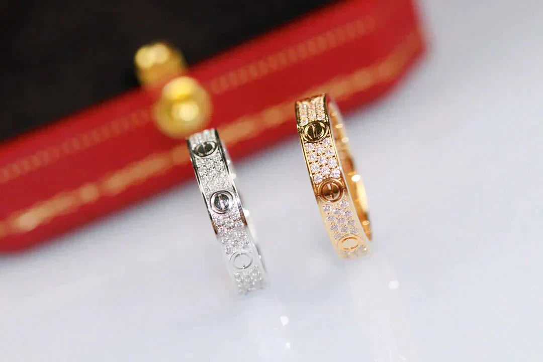 [✨Rose💎] BAGUE D'AMOUR 3,6 MM PAVÉE DE DIAMANTS