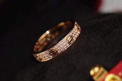 [✨Rose💎] BAGUE D'AMOUR 3,6 MM PAVÉE DE DIAMANTS