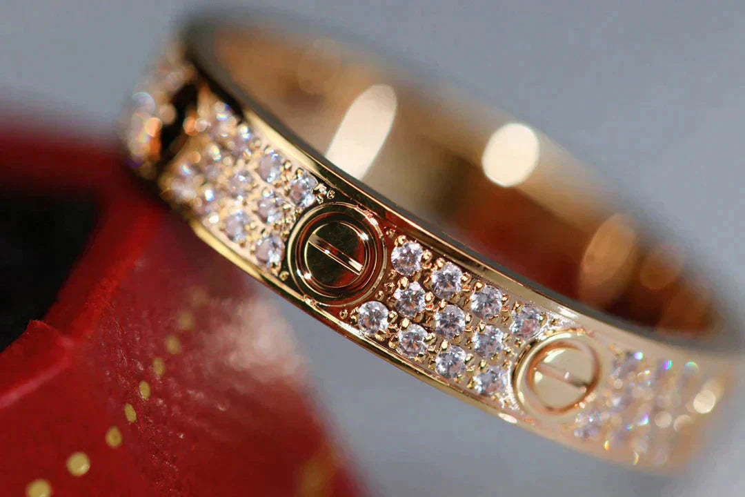 [✨Rose💎] BAGUE D'AMOUR 3,6 MM PAVÉE DE DIAMANTS