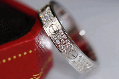 [✨Rose💎] BAGUE D'AMOUR 3,6 MM PAVÉE DE DIAMANTS
