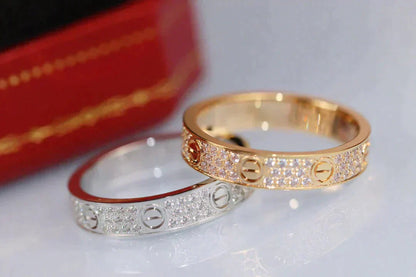 [✨Rose💎] BAGUE D'AMOUR 3,6 MM PAVÉE DE DIAMANTS