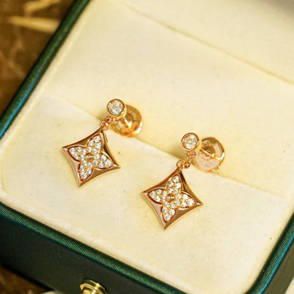 [✨Rose💎]BOUCLES D'OREILLES STAR DIAMONDS OR