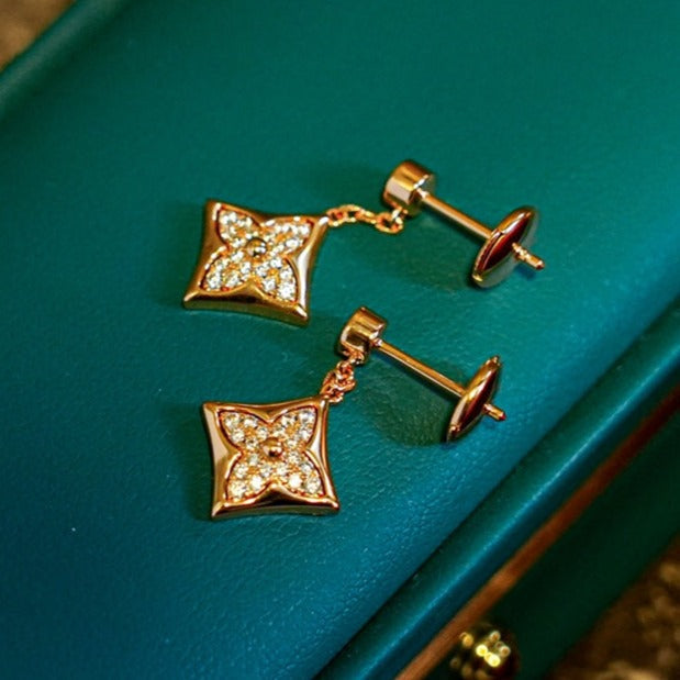 [✨Rose💎]BOUCLES D'OREILLES STAR DIAMONDS OR