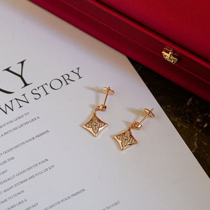 [✨Rose💎]BOUCLES D'OREILLES STAR DIAMONDS OR