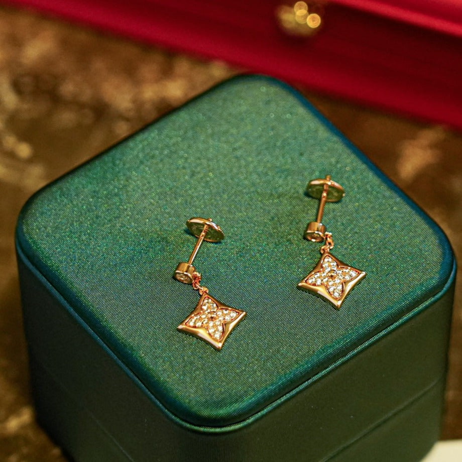 [✨Rose💎]BOUCLES D'OREILLES STAR DIAMONDS OR