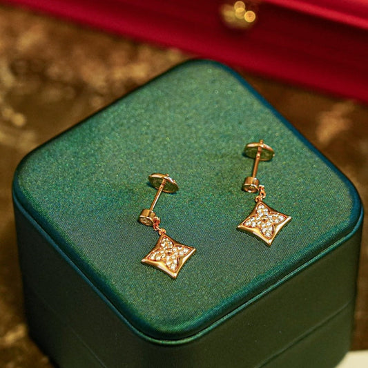 [✨Rose💎]STAR DIAMONDS EARRINGS GOLD