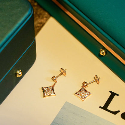 [✨Rose💎]BOUCLES D'OREILLES STAR DIAMONDS OR