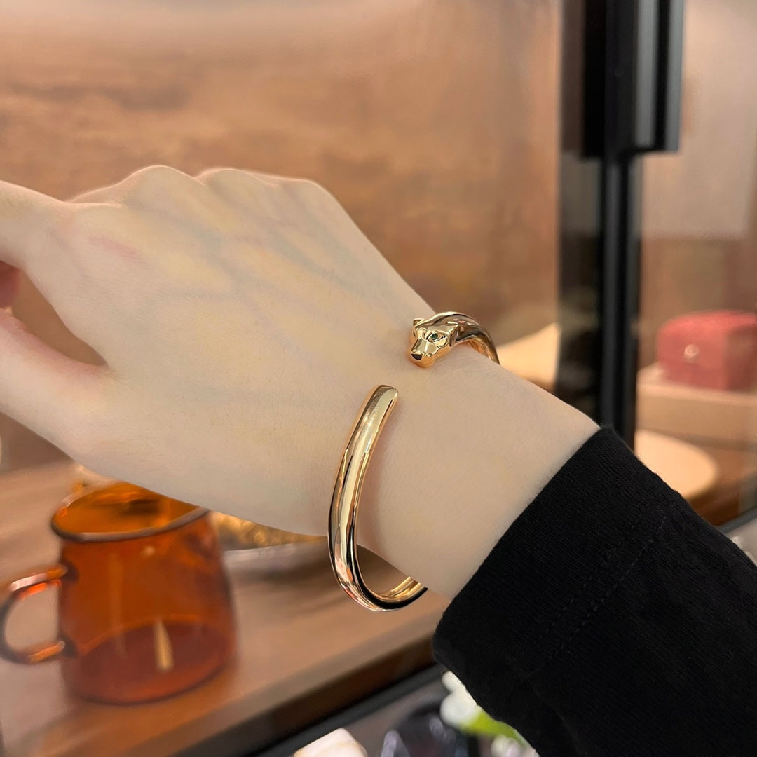 [✨Rose💎]BRACELET OUVERT EN OR PANTHÈRE