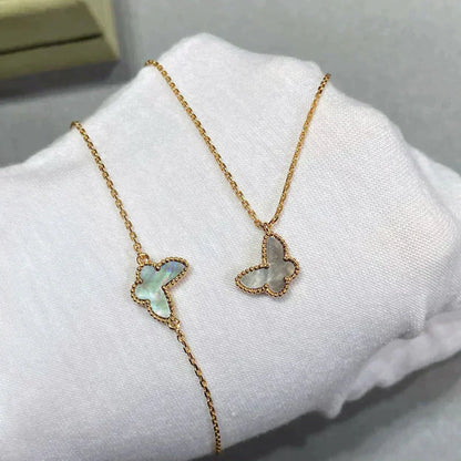 [✨Rose💎]BRACELET PAPILLON À NACRE FONCÉE