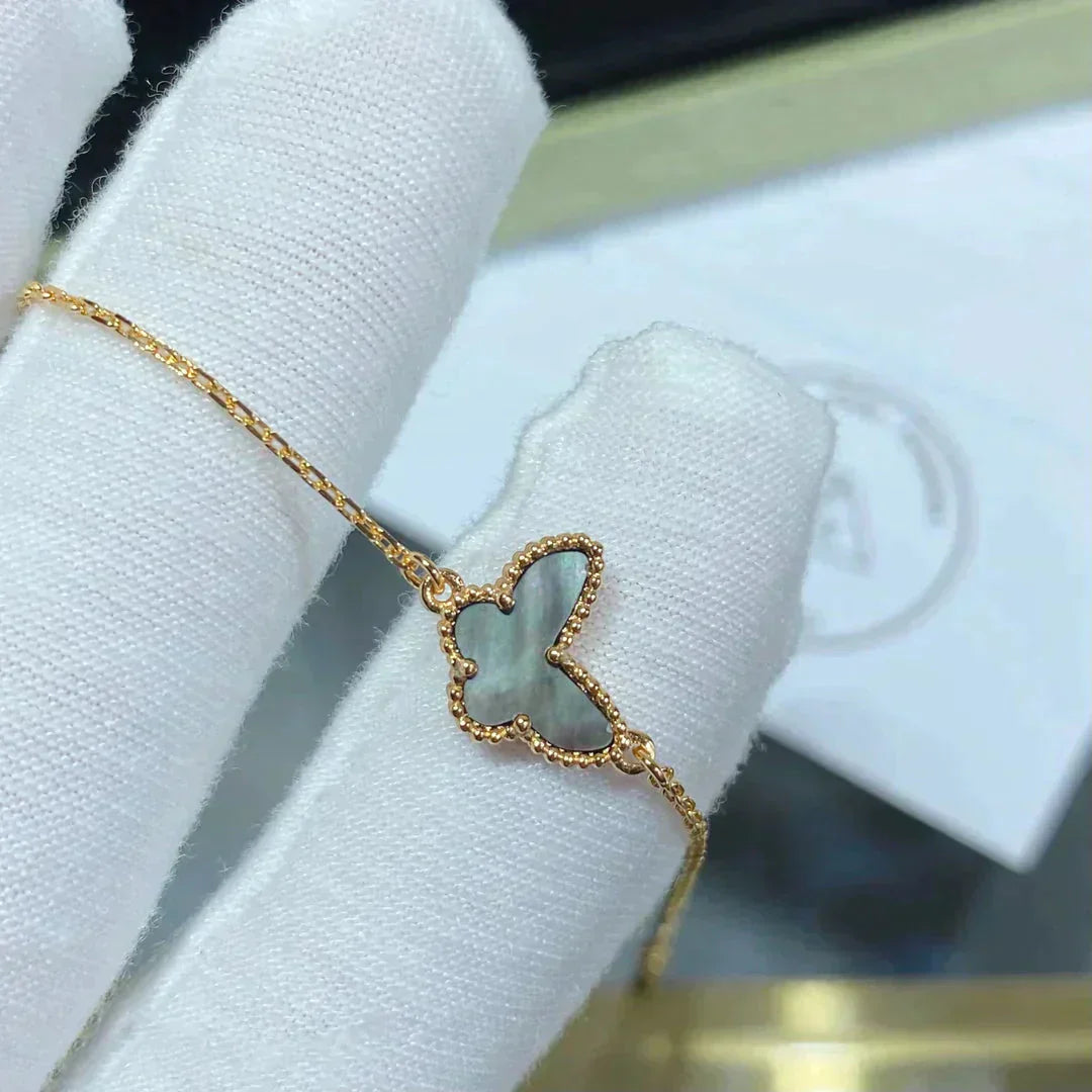 [✨Rose💎]BRACELET PAPILLON À NACRE FONCÉE