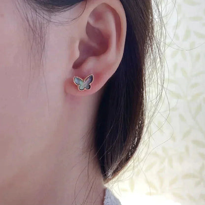 [✨Rose💎]BOUCLES D'OREILLES PAPILLON EN NACRE FONCÉE