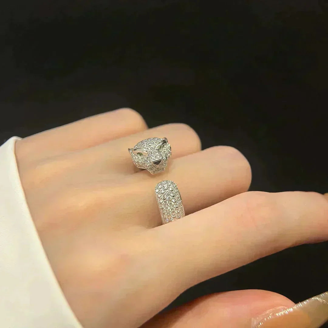 [✨Rose💎]BAGUE PANTHERE 5,5 MM TOUT DIAMANT