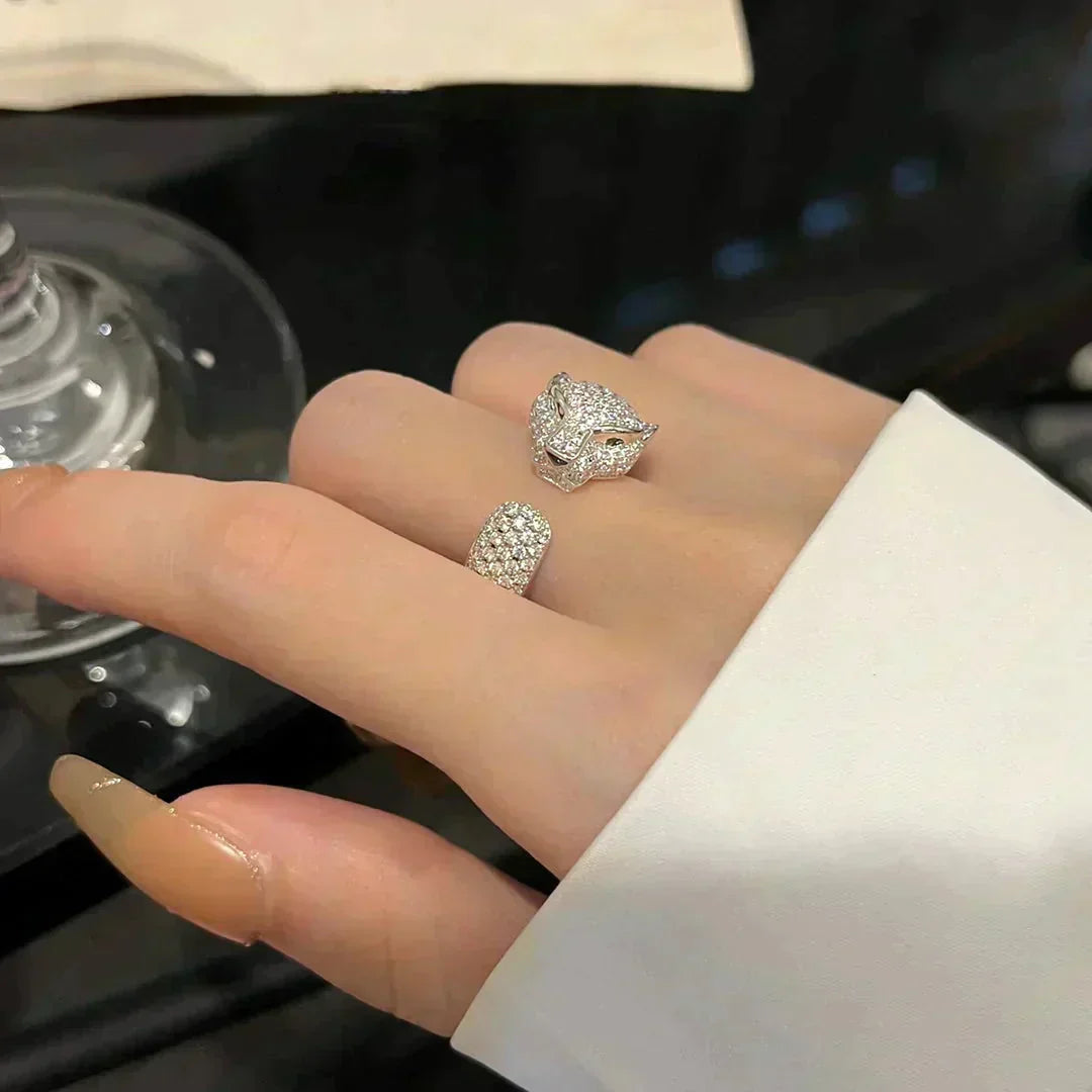 [✨Rose💎]BAGUE PANTHERE 5,5 MM TOUT DIAMANT