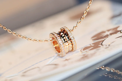 [✨Rose💎] COLLIER PENDENTIF ROCK ZERO 1 EN OR ROSE