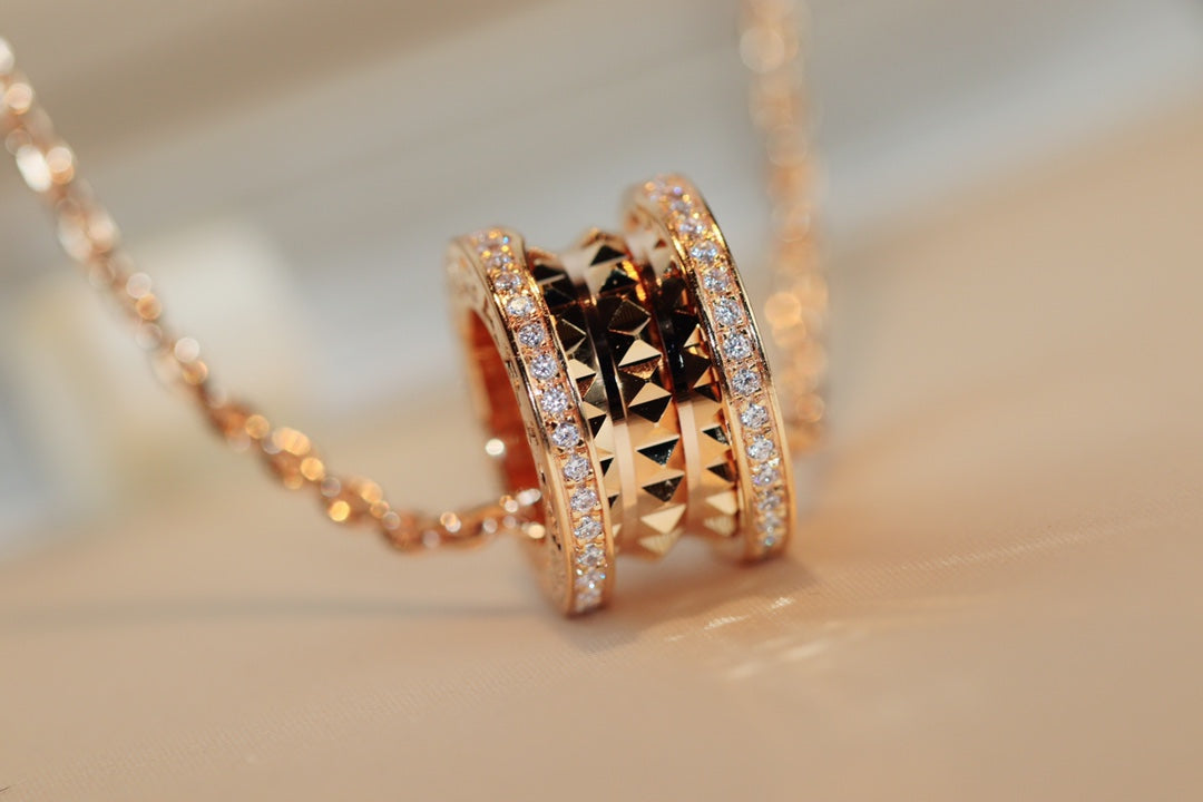 [✨Rose💎] COLLIER PENDENTIF ROCK ZERO 1 EN OR ROSE
