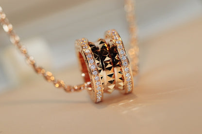 [✨Rose💎] COLLIER PENDENTIF ROCK ZERO 1 EN OR ROSE