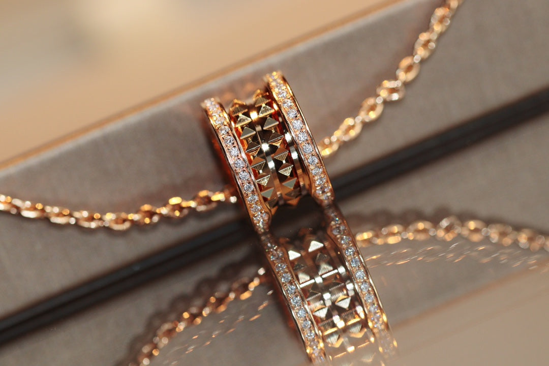 [✨Rose💎] COLLIER PENDENTIF ROCK ZERO 1 EN OR ROSE