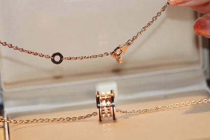 [✨Rose💎] COLLIER PENDENTIF ROCK ZERO 1 OR ROSE NOIR