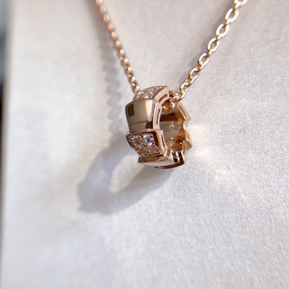 [✨Rose💎] COLLIER PENDENTIF SERPENTI EN OR ROSE ET DIAMANT