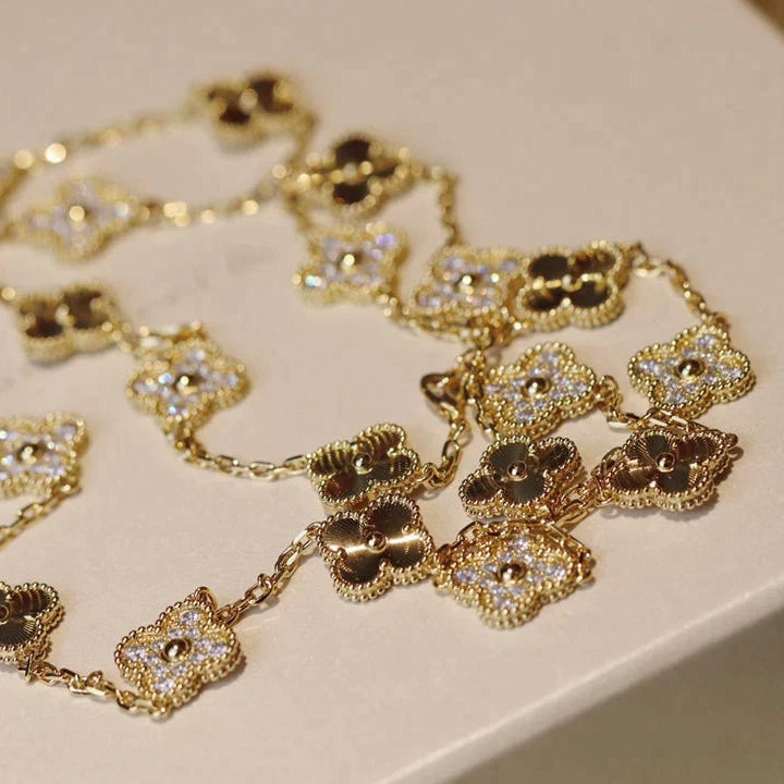 [✨Rose💎] COLLIER TRÈFLE 20 MOTIFS LASER DIAMANT