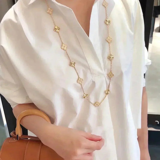 [✨Rose💎] COLLIER TRÈFLE 20 MOTIFS LASER DIAMANT