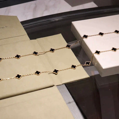 [✨Rose💎] COLLIER TRÈFLE 20 MOTIFS ONYX