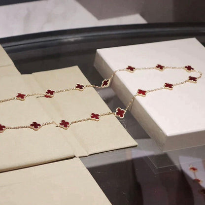 [✨Rose💎] COLLIER TRÈFLE 20 MOTIFS CORNALINE