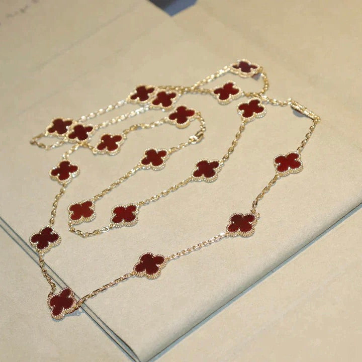[✨Rose💎] COLLIER TRÈFLE 20 MOTIFS CORNALINE