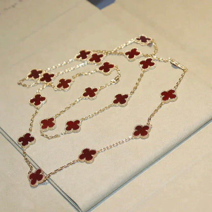 [✨Rose💎] COLLIER TRÈFLE 20 MOTIFS CORNALINE